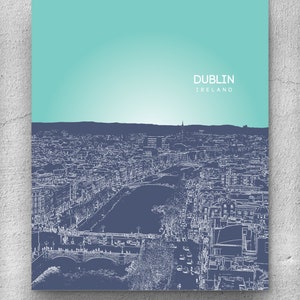 Dublin Ireland Skyline Art / Travel Destination Wall Art Poster / Any City or Landmark