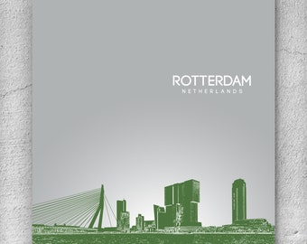 Rotterdam Netherlands Skyline Art / Travel Destination Wall Art Poster / Any City or Landmark