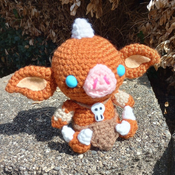 Bokoblin inspired plush crochet amigurumi - Handmade stuffed toy doll troll plushie - Geek Gamer gift - Video Game Room Zelda Art Decor