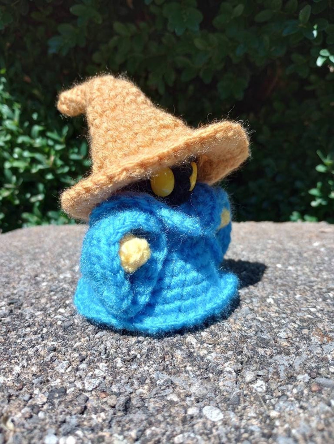 Black Mage Plush Doll Decor - Handmade Crochet Knit Amigurumi