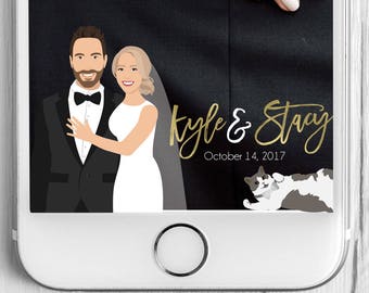 Wedding Snapchat Filter with Wedding Portrait CLOSEUP - Custom Wedding Geo Snapchat Filter, Custom Snapchat Filter Geotag Filter