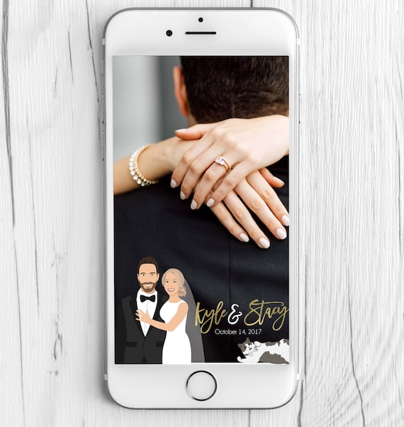 Wedding Snapchat Filter with Wedding Portrait CLOSEUP Custom Etsy