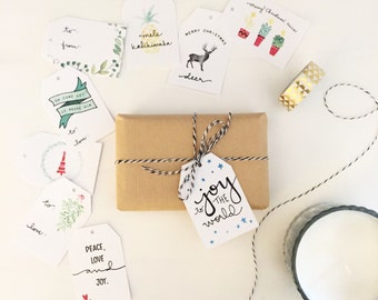 Christmas Gift Tags 2 - Holiday Printable - Digital Download