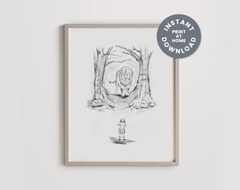 ナルニア 8x10 アート、アスランとルーシー・ペベンシー、カスピアン王子、C. S. ルイス、ストーリーブック クリスチャン アートプリント、即時ダウンロード