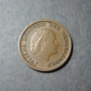1962 Netherlands 1 Cent Coin - One Cent - Nederlanden - Nice Design - Vintage World Coin - FREE U.S. Shipping, 1.25 Int&#39;l Shipping