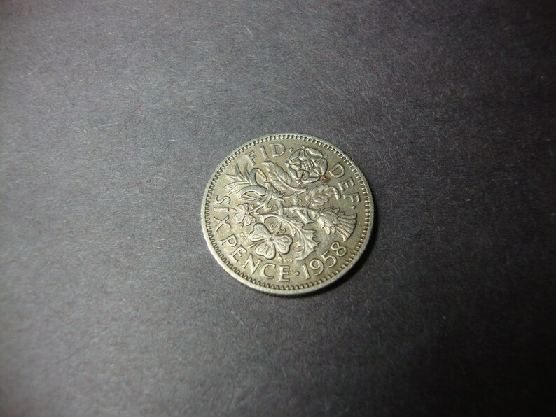 2 BRITISH WEDDING SIXPENCE Elizabeth II 1955 UK ENGLAND COINS