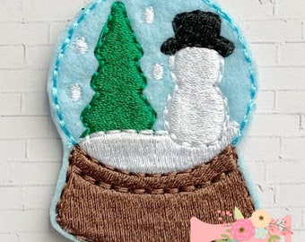 TLS Winter Snow Globe Feltie Embroidery Design