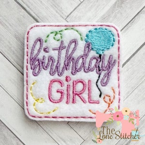 TLS Feltie Birthday Girl Embroidery Design