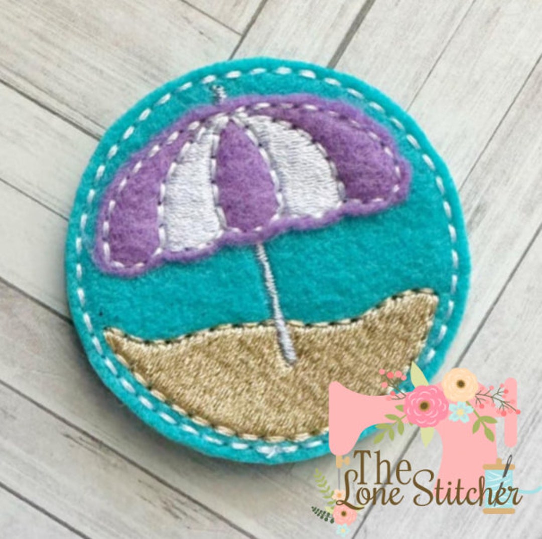 TLS Feltie Beach Umbrella Embroidery Design Etsy