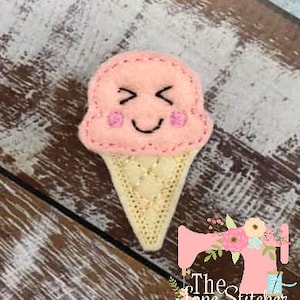 TLS Feltie Happy Ice Cream Cone Embroidery Design