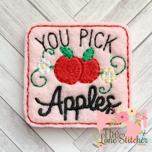 TLS Feltie You Pick Apples Embroidery Design