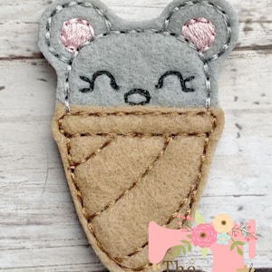 TLS Feltie Mouse Ice Cream Embroidery Design