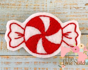 TLS Peppermint Candy Feltie Embroidery Design