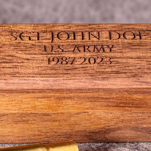 Memorial Shell Casing Keepsake, Personalized Military Remembrance Box, Engraved Veteran Sympathy Gift