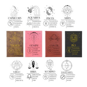 Personalized sketchbook zodiac sign custom travel drawing book