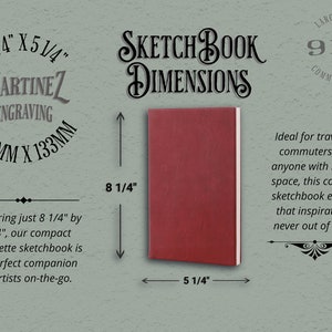 Personalized leather sketchbook, Custom travel drawing book, Customized notebook