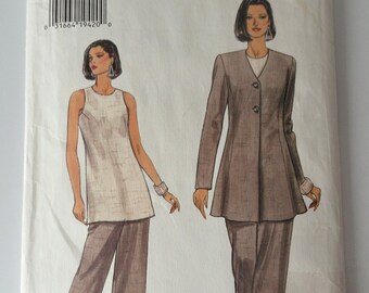 90's Jacket Vogue 9017 Sewing Pattern Pants Top 1990's Fashion Size 8 10 12 UNCUT