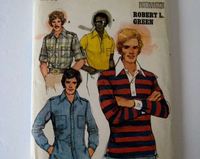 Vintage Men's Rugby Shirt Sewing Pattern Mccalls 4712 Etsy