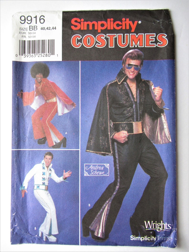 Elvis Like Costume Simplicity 9916 Sewing Pattern Halloween Etsy