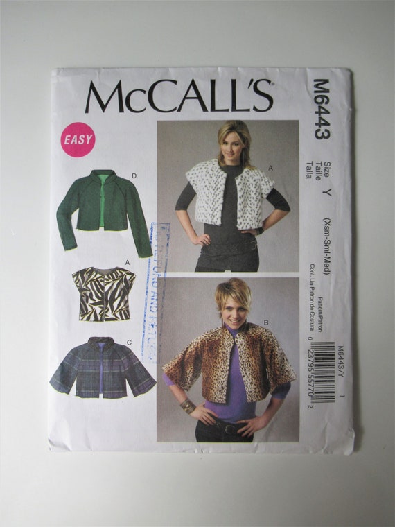 Jacket Mccalls 6443 Sewing Pattern Cropped Lined Vest Sizes 4 Etsy