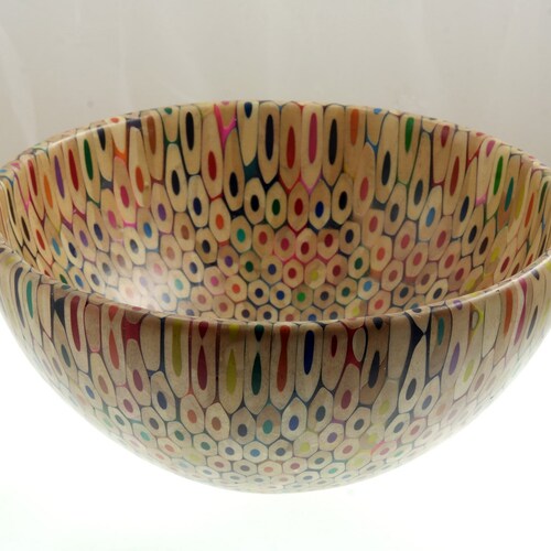 Coloredpencil Affluence Bowl Hand Turned Wooden Lip Etsy