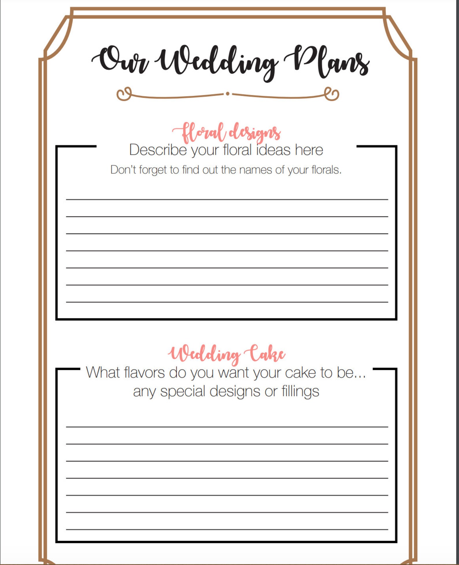 My Wedding Journal A Complete Planner & Journal Etsy