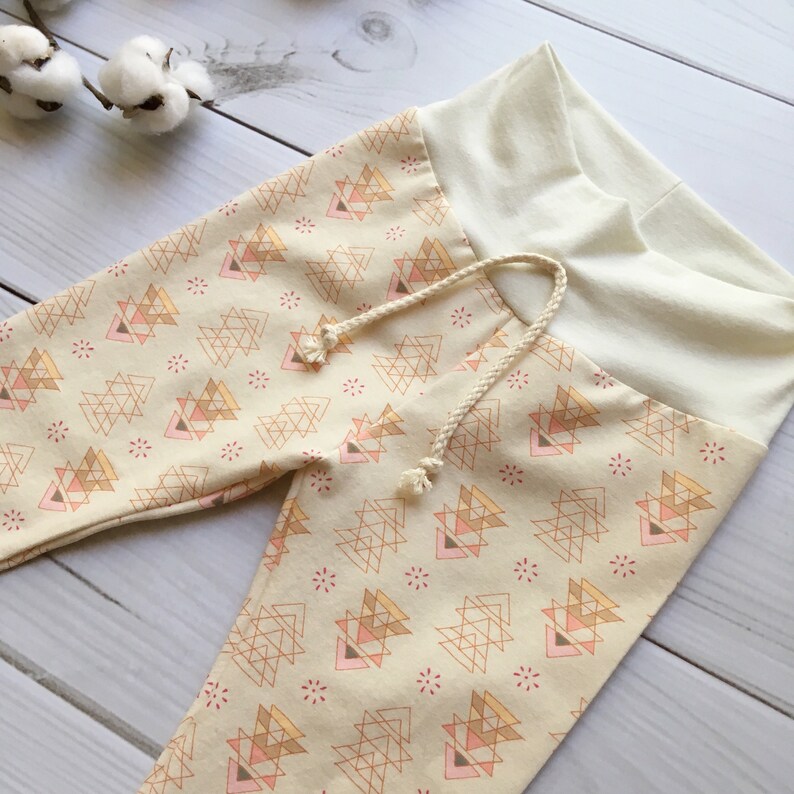 Baby Gift Toddler Leggings ; Geometric Print Baby Girl Leggings Baby Leggings Baby Shower Ivory Baby Girl NB-6T