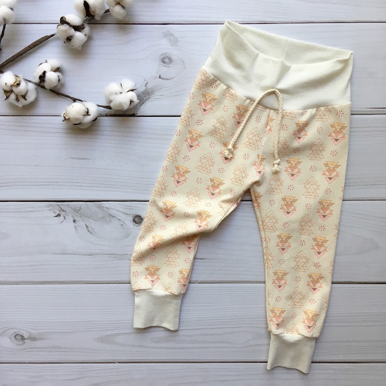 Baby Gift Toddler Leggings ; Geometric Print Baby Girl Leggings Baby Leggings Baby Shower Ivory Baby Girl NB-6T
