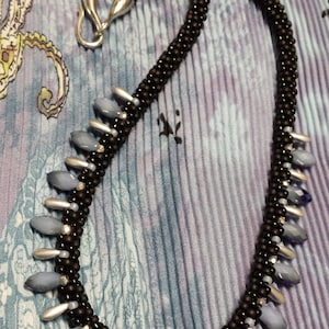 TUTORIAL ONLY - &quot;TEMPESTUOUS&quot; Double Row Drop Kumihimo Necklace