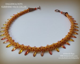 TUTORIAL ONLY - "Daggers and Dots" Kumihimo Necklace