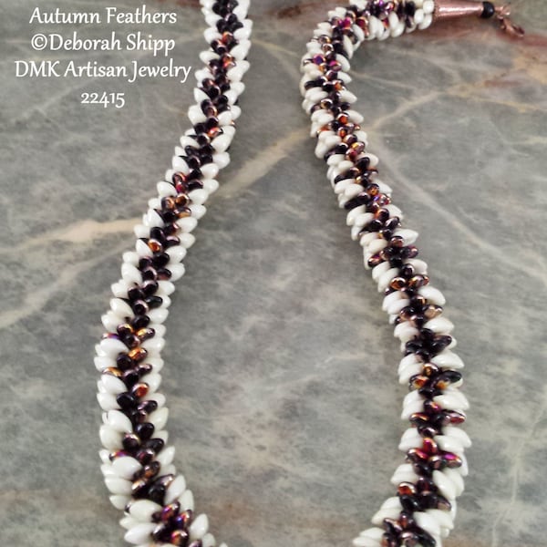 TUTORIAL ONLY - "Autumn Feathers" Kumihimo Necklace