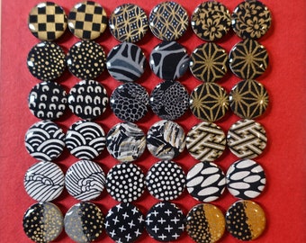 MEN'S CUFFLINKS - Black/White/Gold