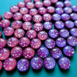 Purple earrings, pink earrings, sparkle earrings, earring studs, gold earrings, image 1