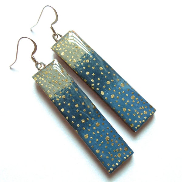 Japanese Paper Earrings, Dangle Earrings, Chiyogami Earrings, Japanese Paper Jewelry, Gold Earrings, Lightweight Earrings, Hypoallergenic