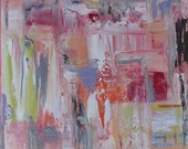 Red Orange Pink Green White Purple Abstract Modern Oil Painting