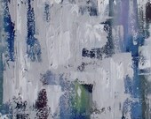 Blue White Grey Green Abstract Modern Art Oil Painting
