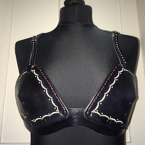 Leather bra- handmade.