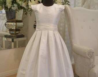 dupioni silk first communion dresses