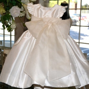 Vestido de niña de las flores, vestido de bautismo, vestido de bautizo, vestido de primer cumpleaños, vestido de dedicación, vestido de bendición, vestido de niña bebé / Blanco, Marfil