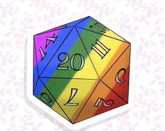 Pegatina Pride D20: holográfica o de vinilo