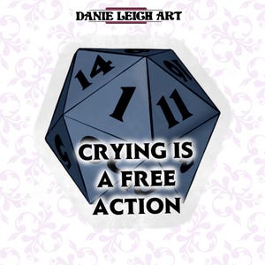 Huilen is een gratis actie: Dungeons and Dragons-sticker