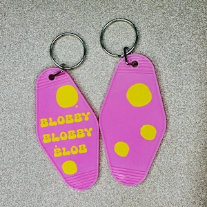 Mr Blobby &#39;Blobby Blobby Blob&#39; Pink Motel Keychain