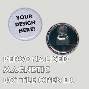 Personalizowany magnetyczny otwieracz do butelek - Twój własny projekt lub zdjęcie lub wybierz projekt ze sklepu! Opcja holograficzna!