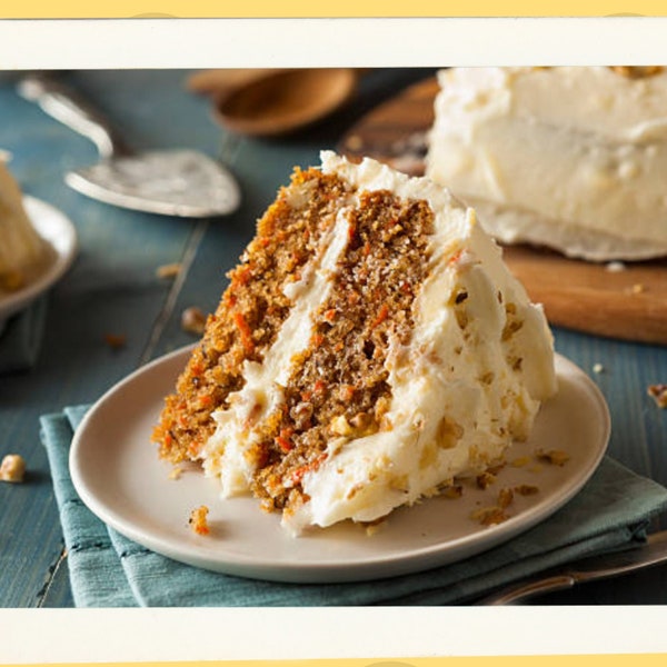 BEST RECIPE for Carrot Cake / Moist Cake with Fluffy Cream Cheese Frosting from Grandma's Cookbook Recipes / Instant Digital Recipe Download