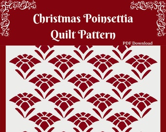 Christmas Quilt Pattern: Applique Quilt Pattern, Patchwork Quilt Pattern, Flower Quilt Pattern, Vintage Quilt Pattern, PDF Digital Download