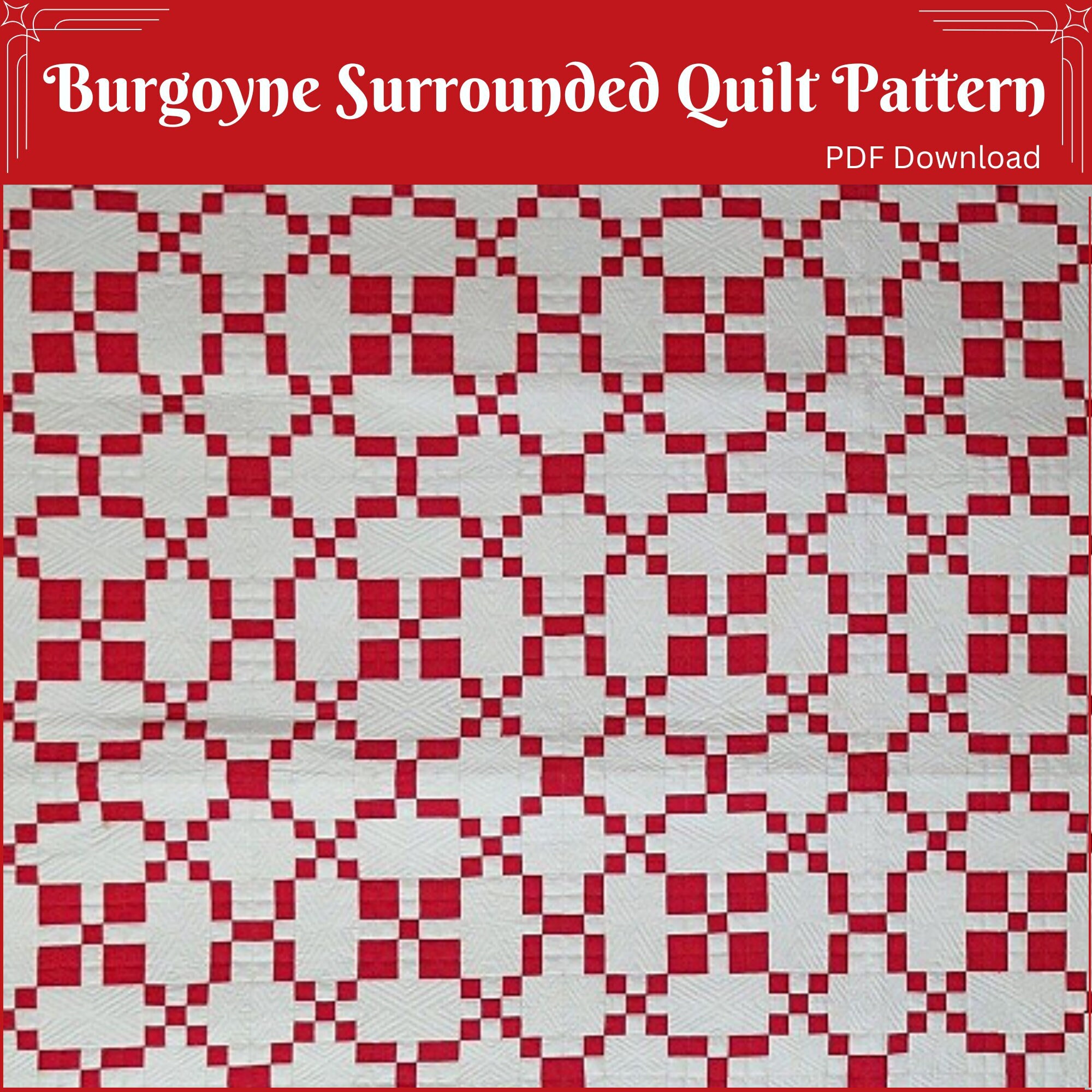 Burgoyne Surrounded Quilt Pattern / PDF Download / Detailed Etsy