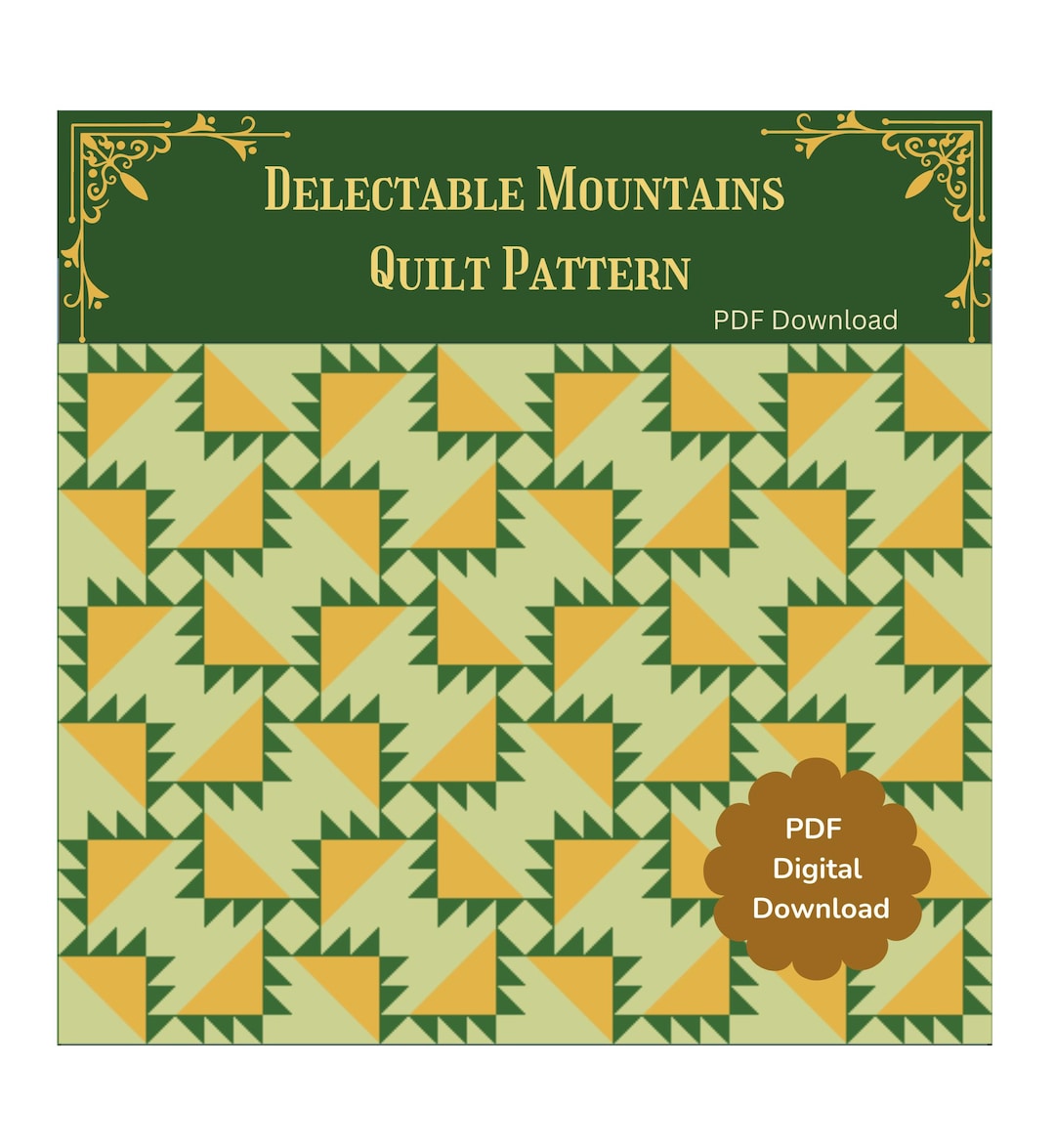 Delectable Mountains Quilt Pattern, Vintage Quilt Pattern, Patchwork ...