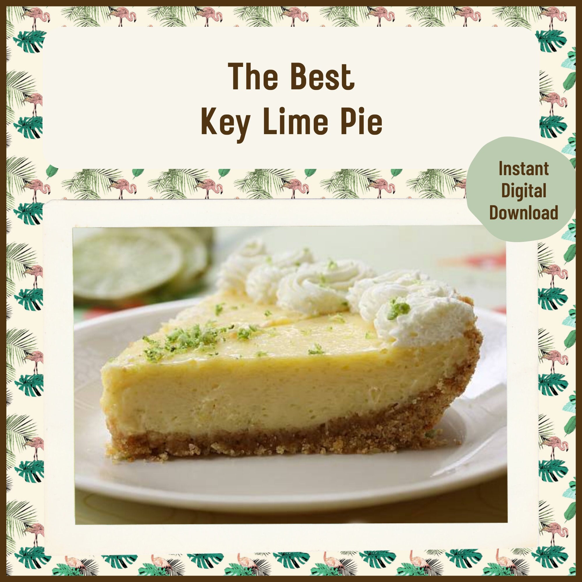 BEST RECIPE for Key Lime Pie from the Pages of Grandma s Cookbook of Recipes A Favorite of Florida Instant Recipe Digital Download