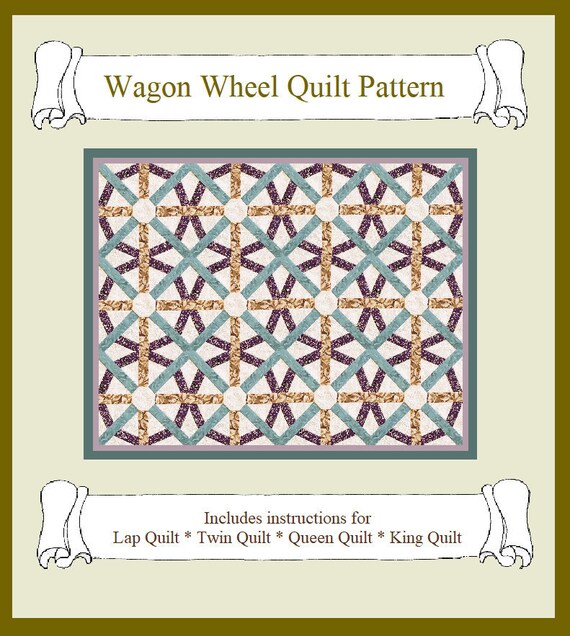 Digital Download Wagon Wheel Quilt Pattern / Instructions for Etsy