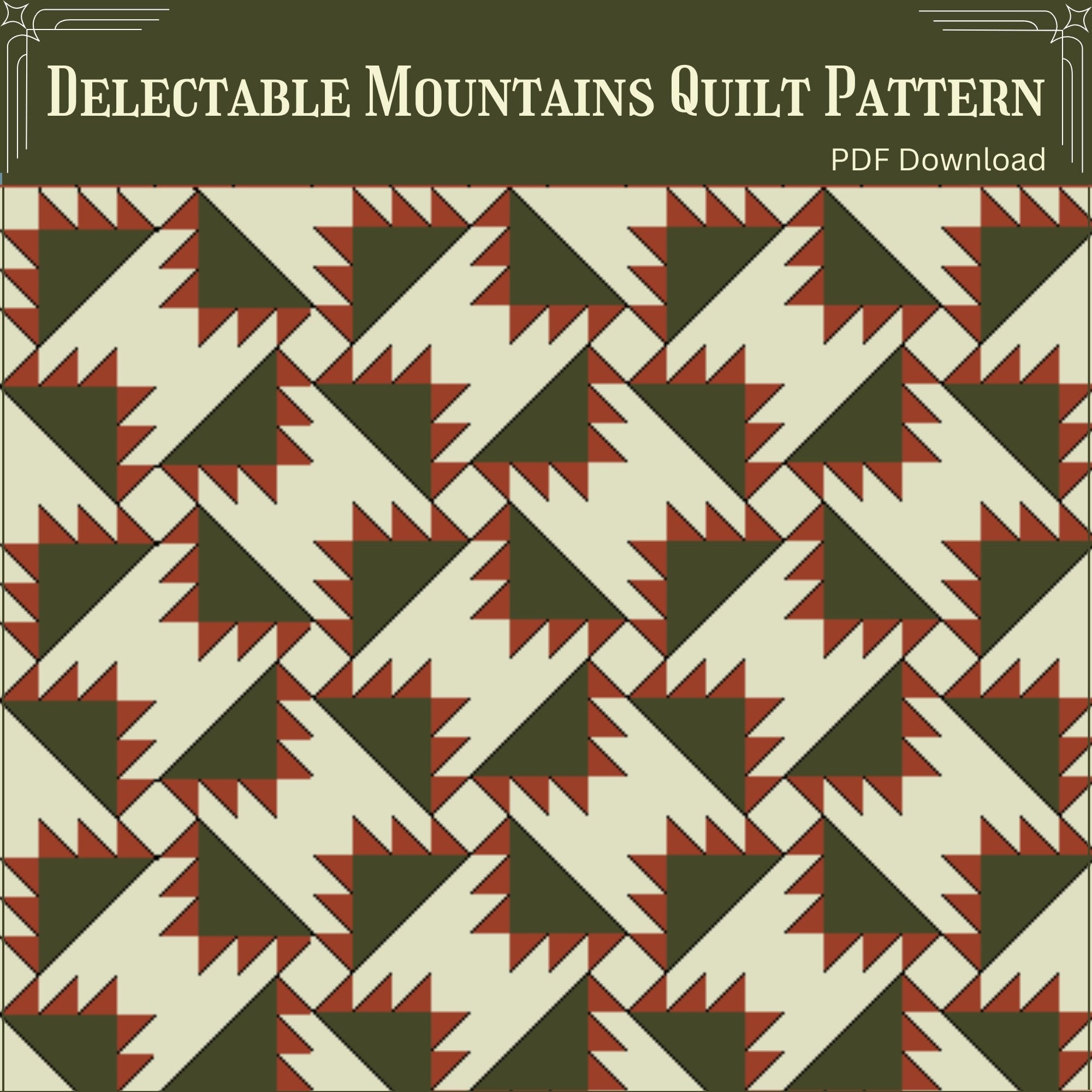 Delectable Mountains Quilt Pattern /digital PDF Download / Detailed